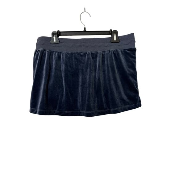 natural life blue velvet skort with beaded waist tie womens large - Picture 3 of 6